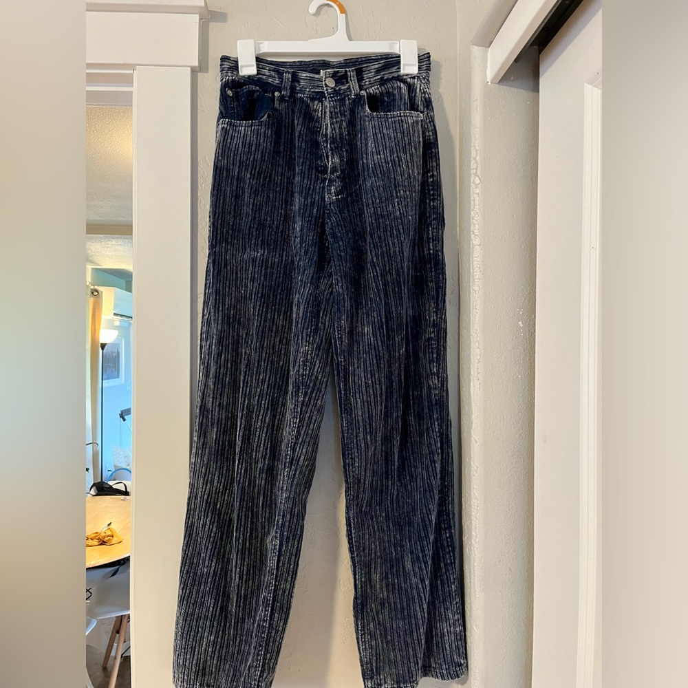 BDG high waisted dark blue curduroy pants